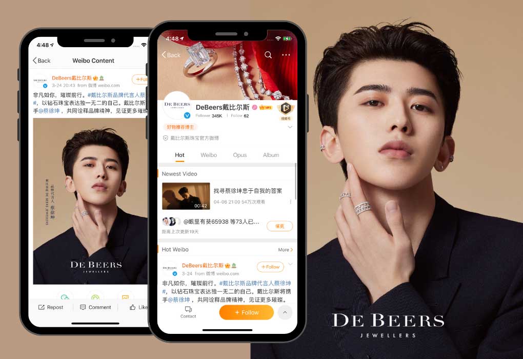 Chinese Social Media and Kols - Kols Campaign Debeers on Weibo
